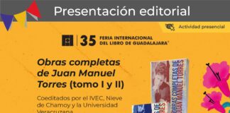 Presenta IVEC en FIL Guadalajara el tomo I y II de las Obras completas de Juan Manuel Torres