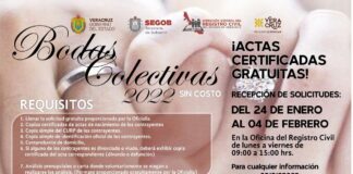 Convoca Registro Civil de Coatzacoalcos a aprovechar bodas colectivas