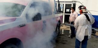 Protegen espacios públicos contra el Covid-19 en Coatzacoalcos