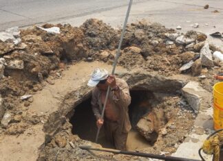 Reparan fuga en el boulevard Institutos Tecnológicos en Minatitlán