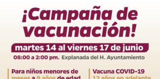 Campaña de Vacunación se instala en la Explanada del Ayuntamiento de Minatitlán
