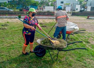 Realizan en Coatzacoalcos jornada de limpieza en la unidad deportiva Duport Ostión