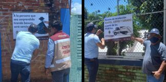 Coloca Limpia Pública de Córdoba anuncios con horarios de recolección, piden respetarlos