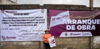 Ayuntamiento de Minatitlán arranca obra de pavimentación con concreto hidráulico en la colonia Praderas del Jagüey