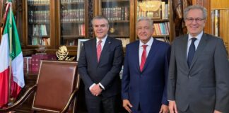 AMLO recibe a los presidentes del CCE y del Consejo Mexicano de Negocios en Palacio Nacional