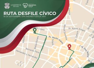 Todo listo en San Andrés Tuxtla, para el desfile del 212 aniversario de la Independencia de México