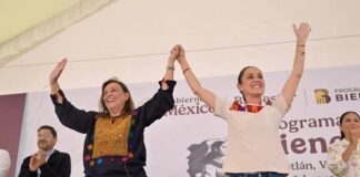 Veracruz, el más analfabeto de México: Nahle La gobernadora Rocío Nahle y la presidenta Claudia Sheinbaum.