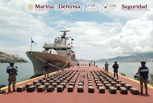 semar cocaina 27jun25 En una operación marítima, se aseguraron más de 3.5 toneladas de cocaína, frente a las costas de Guerrero.