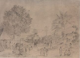 Hoy 199 años de la fundación de Minatitlán Calle principal, Minatitlán. 1858. Apuntes de México. Johann Salomon Hegi. Tomado de la fan page Minatitlán Antiguo.