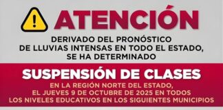 Gobierno del Estado mantiene suspensión de clases en 58 municipios ante continuidad del temporal lluvioso Suspenden clases en 58 municipios del norte de Veracruz por lluvias