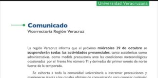 UV suspende clases en campus de Veracruz y Boca del Río por presencia del FF-11 Suspenderán actividades presenciales, académicas y administrativas en Veracruz y Boca del Río