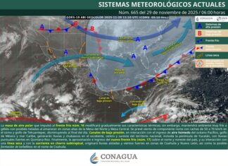 Frente frío 17 con viento del norte y lluvias en el sureste El FF-17 traerá de vuelta el ambiente frío y rachas de viento en el norte. En el sureste, las lluvias seguirán dominando el escenario