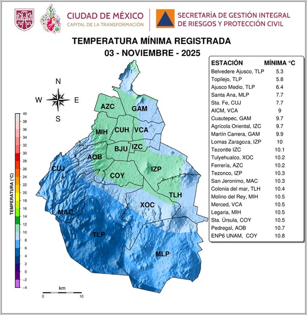FríoCdMx Las autoridades exhortaron a la población a tomar medidas preventivas para proteger su salud y evitar complicaciones, sobre todo entre los grupos vulnerables