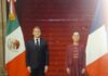 Sheinbaum recibe a Macron en Palacio Nacional Es la primera visita oficial de un mandatario francés a México en once años, desde la realizada por François Hollande en 2014