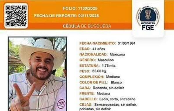 Desaparecido, ex alcalde de Zinapécuaro El morenista fue visto por última vez el pasado sábado en la comunidad de Tierras Coloradas, municipio de Ciudad Hidalgo