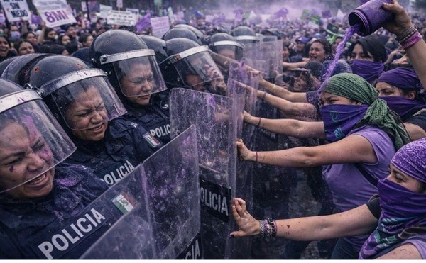 Mujeres-SecasMecas Las mentadas se estrellaron contra el remodelado Palacio de Gobierno y contra la tía Corajes, a quienes le exigían atender los problemas de violencia que sufren las mujeres en Veracruz.