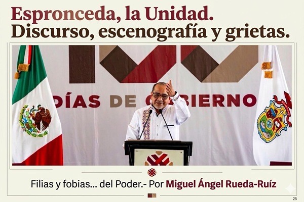 Espronceda-CienDías Así, el concepto se perfila como lema del cuatrienio, pero también como práctica política. Acuerdos, continuidades, tolerancias. Puentes tendidos, incluso, hacia inercias del pasado reciente.