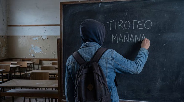 Reto-Tiroteo mañana Algunos planteles recibieron pintas anunciando un ataque violento para disuadir de entrar a clases.