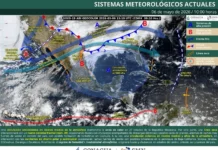 En 24 estados continuará ambiente caluroso pero prevén lluvias fuertes en regiones de 13 entidades Mapa del clima en México con lluvias fuertes y onda de calor