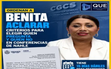 Nahle turnó a Comunicación Social solicitud sobre filtros a periodistas en “Mañaneras” Filtros a periodistas en Mañaneras de Veracruz cuestionan equidad en acceso a información