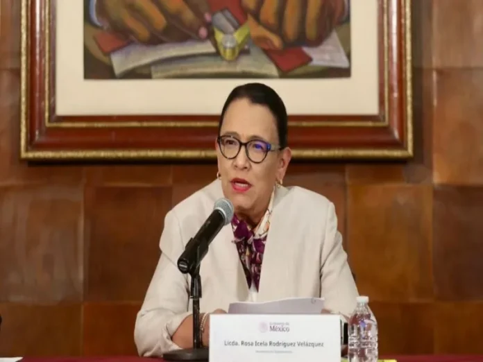 Rosa Icela Rodríguez evadiendo preguntas sobre Rocha Moya