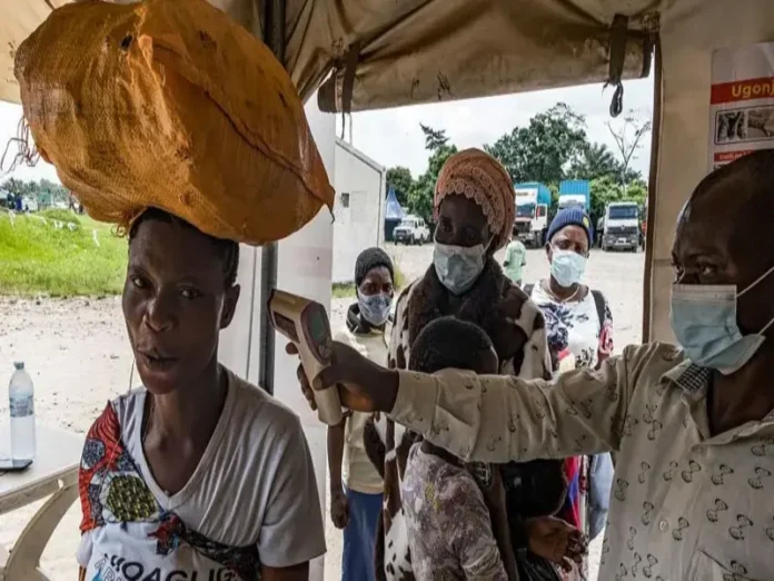Imagen de un mapa de África con zonas afectadas por el virus ébola