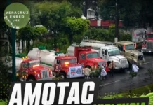AMOTAC desquicia Xalapa y otras ciudades; exige frenar violencia y robos en carreteras federales Transportistas protestan por inseguridad carreteras en Veracruz