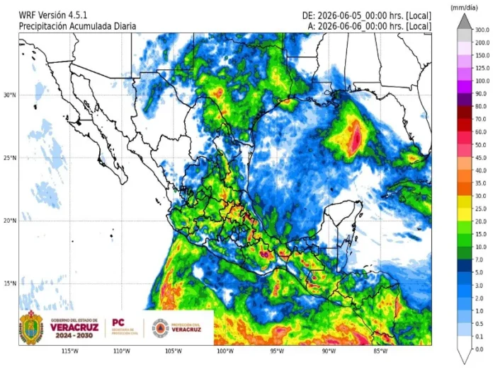 Lluvias intensas en México con riesgo de inundaciones y deslaves
