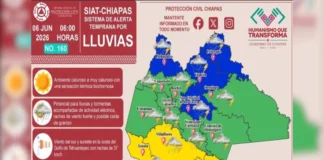 Alertan en Chiapas por lluvias torrenciales debido a posible desarrollo ciclónico Lluvias torrenciales en Chiapas debido a posible desarrollo ciclónico