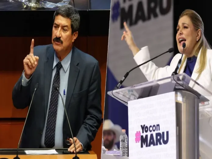 Título descriptivo de la imagen de Maru Campos y Javier Corral Maru Campos y Javier Corral en conflicto político y jurídico en México