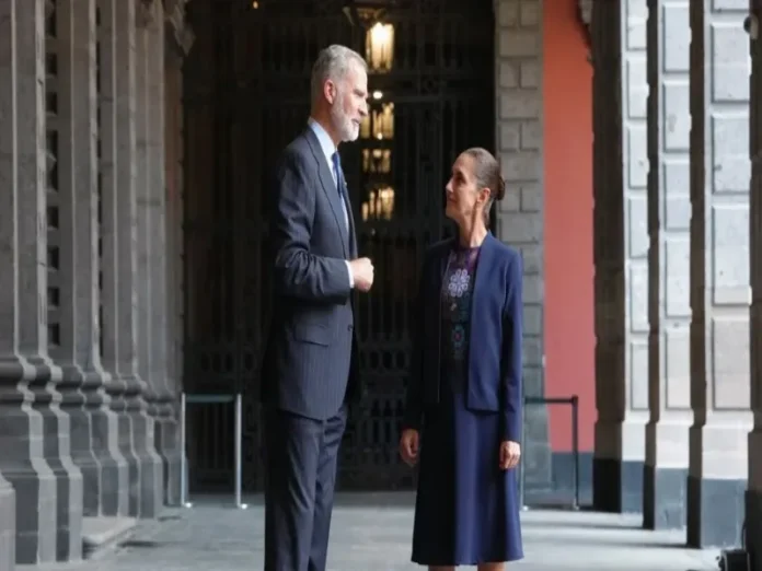 La presidenta de México, Claudia Sheinbaum, se reúne con el rey Felipe VI de España para fortalecer la relación bilateral entre México y España
