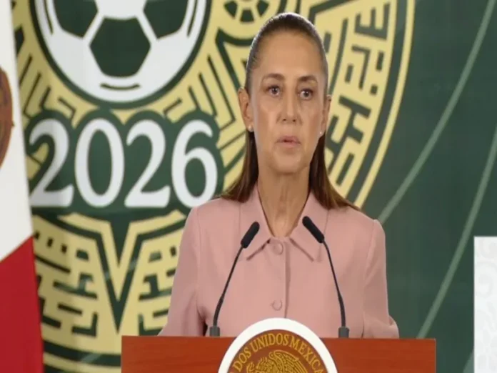 Título descriptivo de la imagen del Mundial de Futbol Imagen del Mundial de Futbol 2026 con la presidenta Claudia Sheinbaum