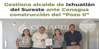 Gestiona alcalde de Ixhuatlán del Sureste ante Conagua construcción del “Pozo II” Pozo II en Ixhuatlán del Sureste para mejorar el abastecimiento de agua