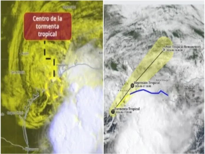 Tormenta tropical Arthur en el Atlántico cerca de Tamaulipas México