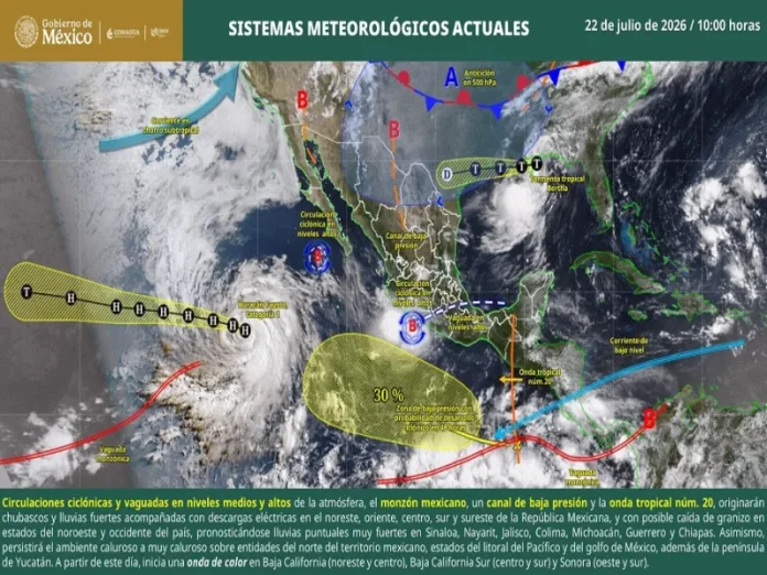 Termómetro marcando 45 grados Celsius en una semana de calor extremo en México
