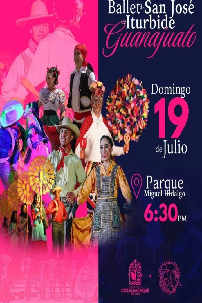 Presentación de la Compañía de Danza de San José Iturbide Danza folclórica en el parque central Miguel Hidalgo de Cosoleacaque