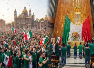 Aficionados de la Selección Mexicana analizan festejar en la Basílica de Guadalupe si el Tri gana el México vs Inglaterra Aficionados de la Selección Mexicana planean festejar en la Basílica de Guadalupe si México vs Inglaterra gana