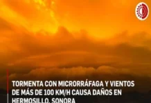 Tormenta extrema en Sonora con vientos de hasta 150 km/h y daños Imagen de la tormenta extrema en Sonora con vientos fuertes y daños materiales