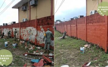 Ejército Mexicano realiza Labor Social en la Escuela Primaria «20 de Noviembre» en Minatitlán La acción refrenda el compromiso de las Fuerzas Armadas con la comunidad minatitleca, fortaleciendo el vínculo de cercanía y servicio a favor de la niñez y la educación de Veracruz.