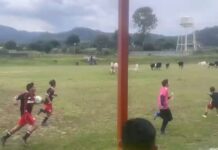 Un grupo de vacas irrumpe en un partido de futbol llanero en Michoacán y los jugadores salen corriendo Un partido de futbol amateur que se disputaba en el municipio de Charo, Michoacán, se vio interrumpido de forma abrupta debido a que un grupo de vacas ingresó al campo de juego.