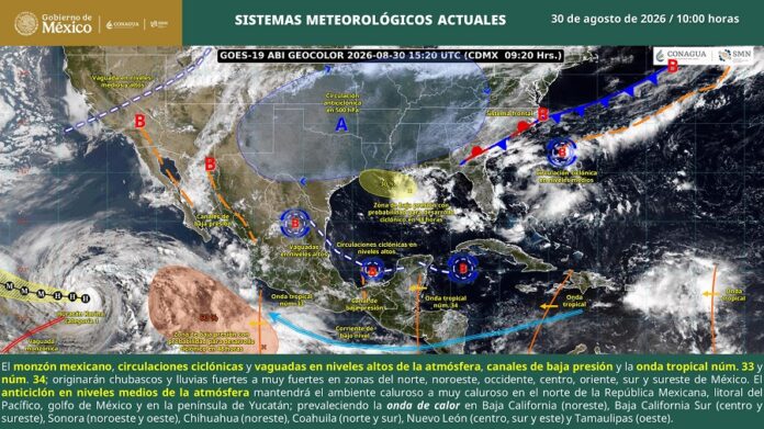 SMN-Lluvias El SMN advirtió que las lluvias fuertes a muy fuertes pueden presentarse con descargas eléctricas y caída de granizo, además de elevar los niveles de ríos y arroyos y provocar deslaves, encharcamientos e inundaciones en zonas bajas.