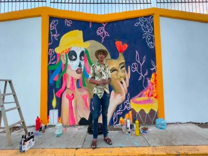 Imagen de los murales artísticos destruidos por un crimen cultural en Acayucan