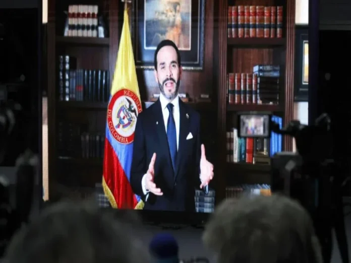 Imagen del presidente de Colombia Abelardo de la Espriella en su ceremonia de investidura
