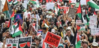 Se movilizan en México contra el acuerdo hídrico entre Chihuahua e Israel Imagen de protestas en Chihuahua contra el acuerdo hídrico Chihuahua Israel