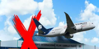 Aeroméxico «hace las maletas» y abandona aeropuerto de Tulum por baja demanda Imagen del cierre de Aeroméxico Tulum en el aeropuerto