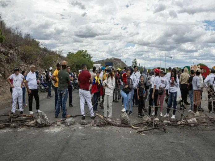 Protesta contra los apagones eléctricos Venezuela en Lara