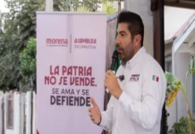 Armando Ayala, senador de Morena, admite que lleva 75 días en campaña por gobierno de BC Imagen de Armando Ayala campaña recorriendo mercados ambulantes