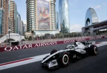 Checo Pérez arrancará decimonoveno en el Gran Premio de Azerbaiyán; Russell saldrá primero Checo Pérez compitiendo en el Gran Premio de Azerbaiyán