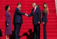 Trump y Xi Jinping cierran cumbre entre elogios y acuerdos comerciales limitados Imagen de la cumbre Trump Xi con líderes en la Casa Blanca