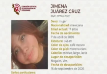 Familiares exigen localización de Jimena, joven de 17 años desaparecida en Veracruz Imagen de la manifestación por la desaparición de Jimena en Nogales